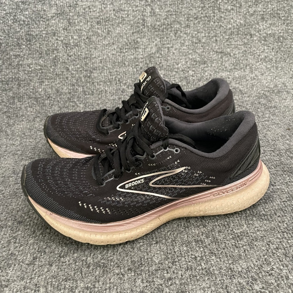 Brooks Glycerin 19 Running Shoes Women's Sz 9.5 Black Rose Gold 1203431B074